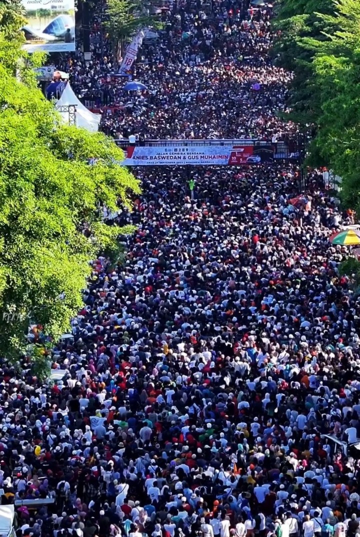 Sejutaan Orang 'Menyemut' Jalan Gembira bersama Anies-Muhaimin