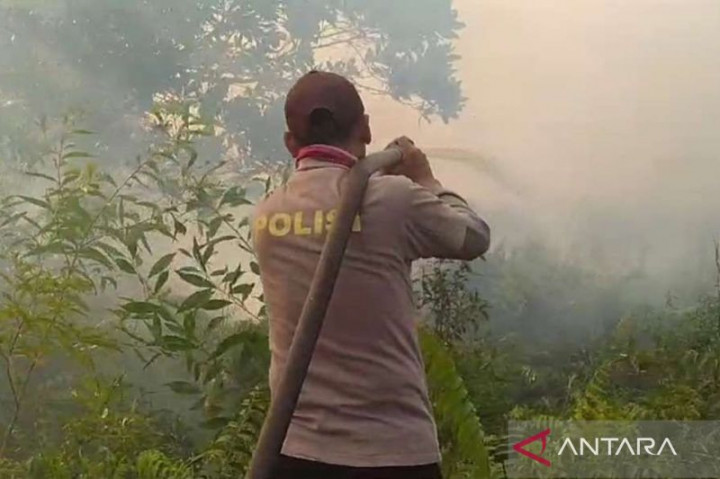 Penanggulangan Karhutla di Rasau Jaya Dilakukan Petugas Gabungan