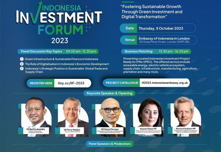 Indonesia Investment Forum 2023 Dorong Penguatan Kerja Sama Investasi RI-Inggris