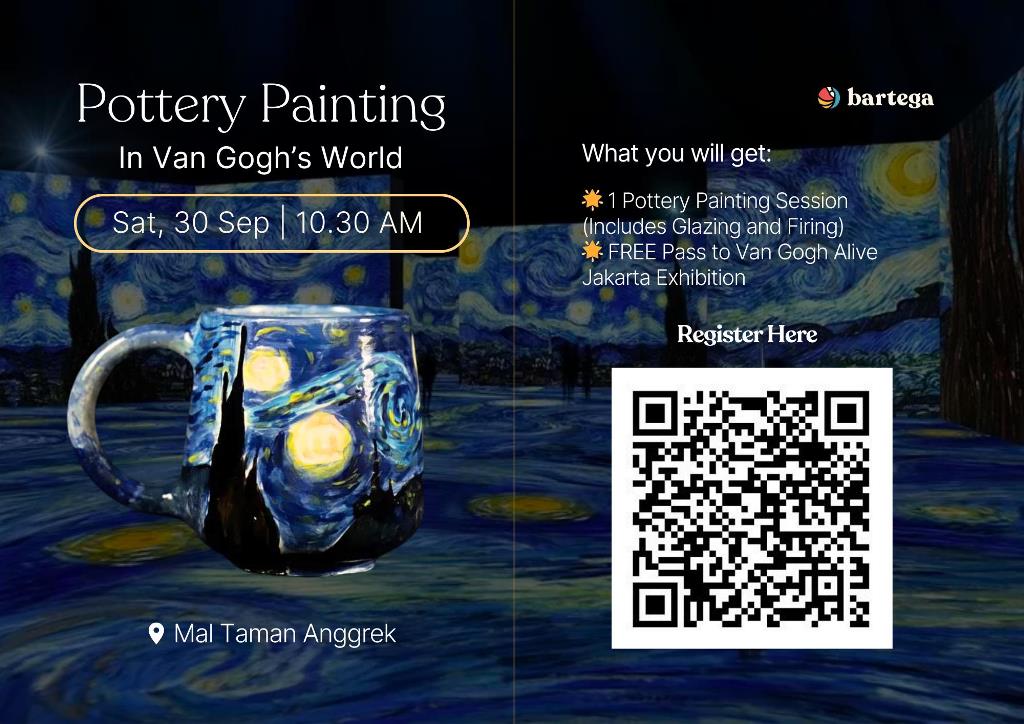 Van Gogh Alive berkolaborasi Bartega Studio untuk menghadirkan kegiatan seni yang menarik bagi masyarakat Jakarta, 30 September 2023. (Foto: Dok. Ist)