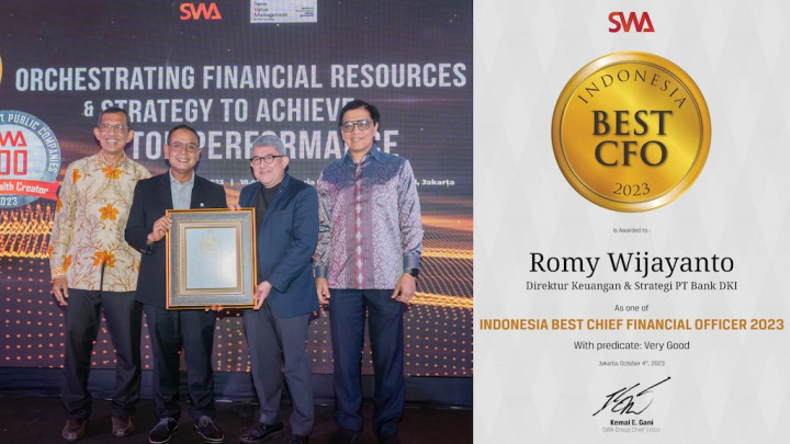 Romy Wijayanto, Direktur Keuangan & Strategi Bank DKI Raih Penghargaan Indonesia Best CFO 2023