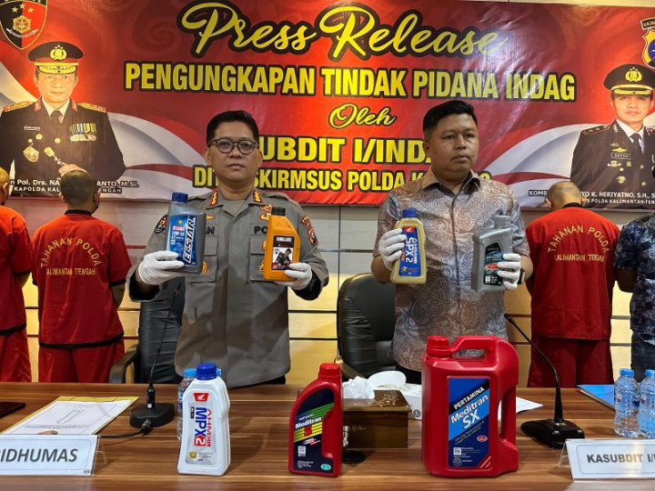 5 Pelaku Perdagangan Oli Palsu di Kota Palangkaraya Ditangkap