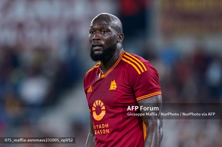 Penyerang AS Roma, Romelu Lukaku (AFP/Giuseppe Maffia)