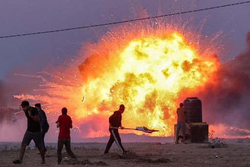 Suasana konflik Palestina dan Israel. (AFP)
