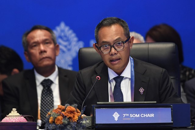  Chair SOM AIS Forum Deputi Bidang Koordinasi Kedaulatan Maritim dan Energi Kemenkomarves Jodi Mahardi. (Foto: Dok. Media Center KTT AIS 2023/M Agung Rajasa/rwa)