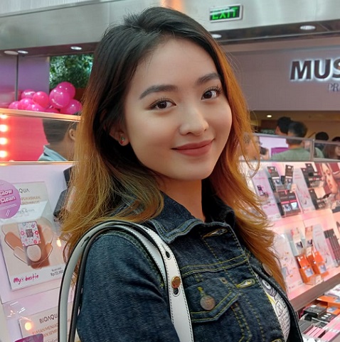 Natasha Wilona saat ditemui dalam acara grand opening My Bestie Store di Mall Gandaria City, Jakarta. (Foto: Dok. Yuni)