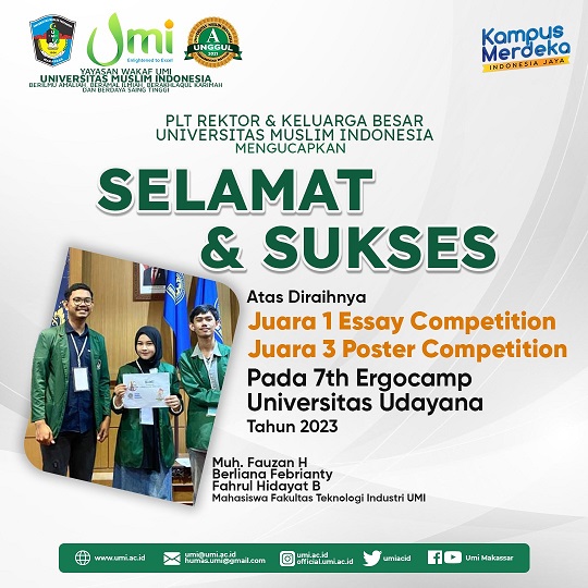 Mahasiswa FTI UMI Borong 2 Piala di Ergo Camp 2023