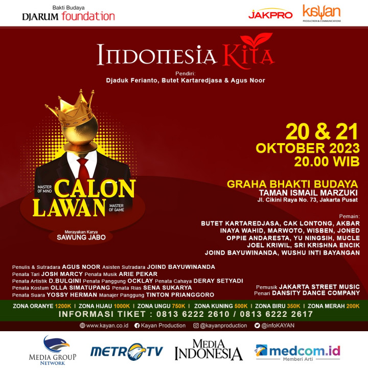 Sambut Pesta Elektoral, Indonesia Kita Usung Lakon Pertarungan Dunia Bawah Tanah pada Pentas ke-40