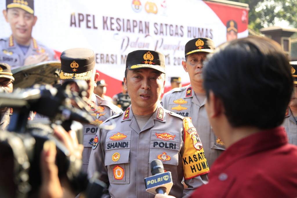 Kadiv Humas Polri Irjen Pol Shandi Nugroho memimpin apel gelar pasukan kesiapan Satgas Humas Ops Mantap Brata 2023 (Foto:Dok)