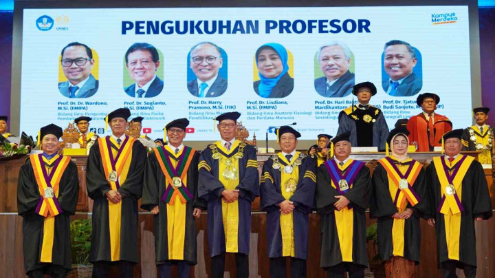 Kukuhkan 6 Guru Besar Baru, Rektor Unnes Minta Terus Buat Karya Bermanfaat