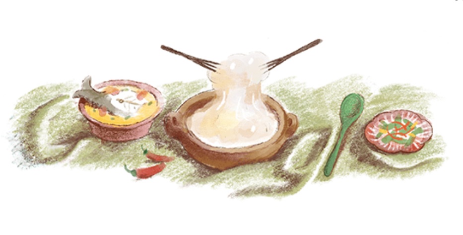Google Doodle  tampilkan Papeda. Dok. SS