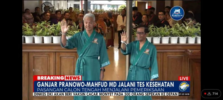 Ganjar-Mahfud Mulai Jalani Rangkaian Tes Kesehatan