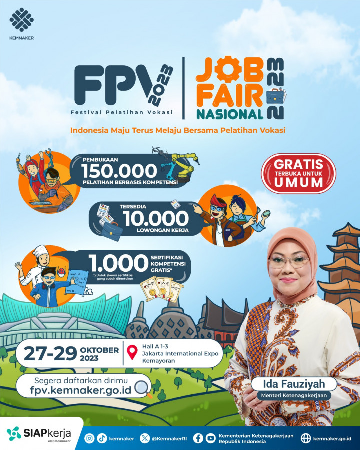 Ada Ribuan Lowongan Kerja di Festival Pelatihan Vokasi dan Job Fair Nasional 2023, Yuk Datang!