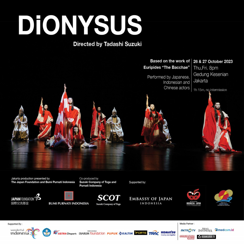 Japan Foundation bersama Bumi Purnati Indonesia dan Suzuki Company of Toga (SCOT) menampilkan pertunjukan teater Dionysus (Foto:Dok)