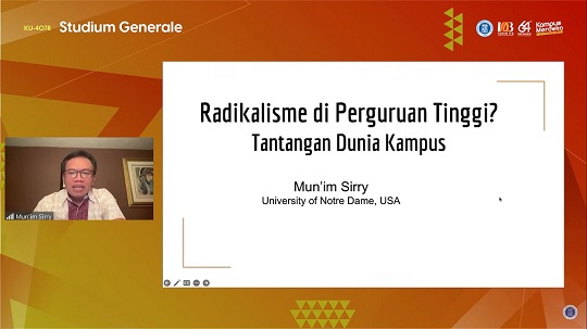 Dosen Notre Dame Sebut Mahasiswa Radikal Mampu Deradikalisasi Sendiri