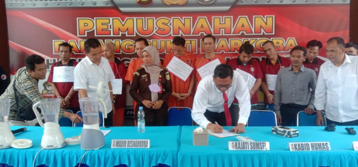 Polda Sumsel Musnahkan Barang Bukti Narkoba Senilai Rp3 Miliar