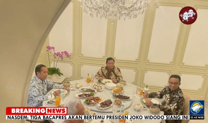 Prabowo Bocorkan Suasana Makan Siang Presiden Jokowi dan 3 Capres