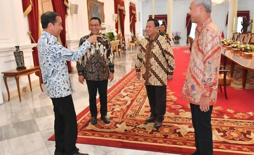Presiden Jokowi dan 3 Bacapres kompak menggunakan outfit Batik bermotf Parang. IG Anies Baswedan 