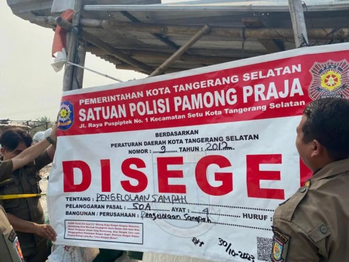 Tindak Tegas, Pemkot Tangsel Segel TPA Liar Pladen Pondok Ranji