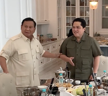 Dapat Dukungan, Prabowo: Terima Kasih Pak Erick Thohir