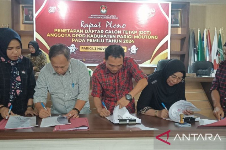 KPU Parigi Moutong Tetapkan 599 DCT Peserta Pemilu 2024
