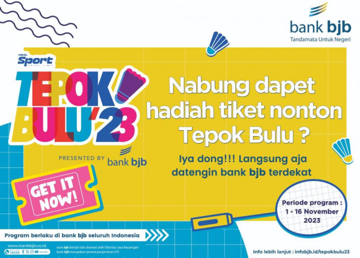 Nabung di bank bjb Langsung Dapat Tiket Vindes Sport - Tepok Bulu 2023