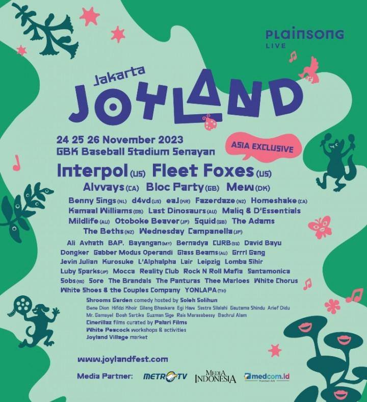 Kehadiran Fleet Foxes dan Mew Bakal Bikin Joyland Festival Jakarta Makin Sulit Dilewatkan