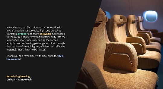 Mahasiswa FTUI Buat Inovasi Interior Pesawat Terbang dari Sisal Fiber