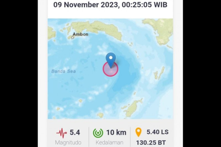 45 Kali Gempa Susulan Mengguncang Wilayah Laut Banda