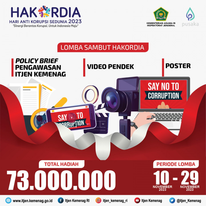 Kemenag Gelar 3 Lomba Bertema Antikorupsi, Hadiah Puluhan Juta Rupiah