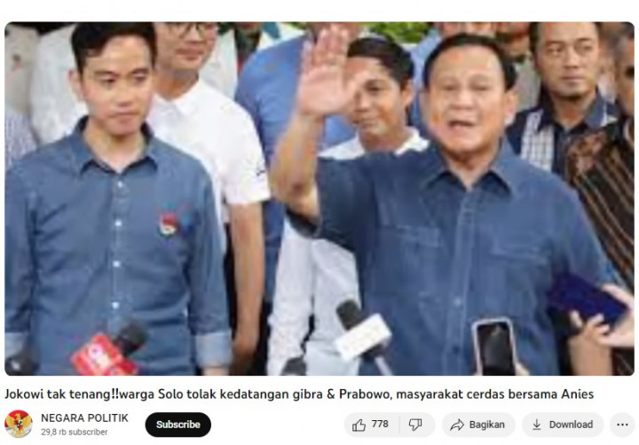[Cek Fakta] Warga Solo Tolak Kedatangan Gibran dan Prabowo, Ini Faktanya