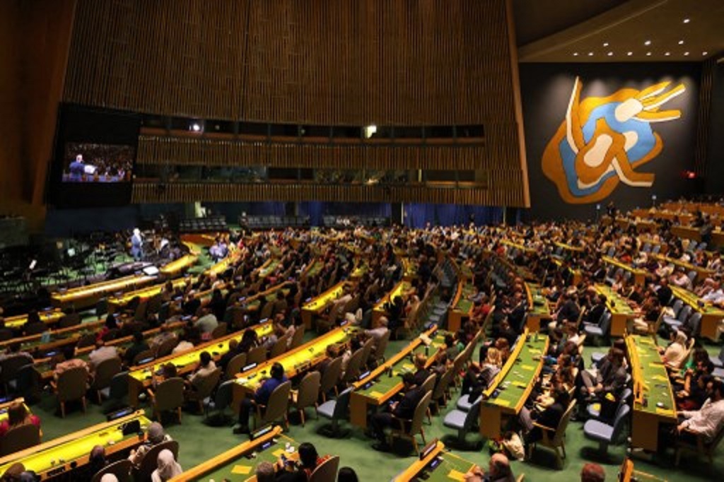 Sebuah sesi di Sidang Majelis umum PBB di New York, AS. Foto: AFP