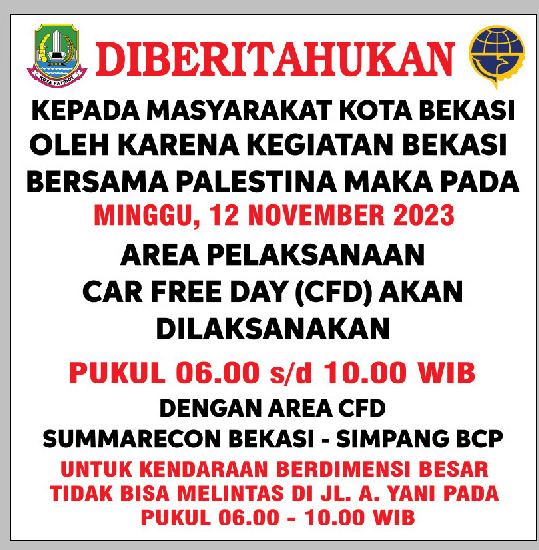 CFD Kota Bekasi diperpanjang. Istimewa