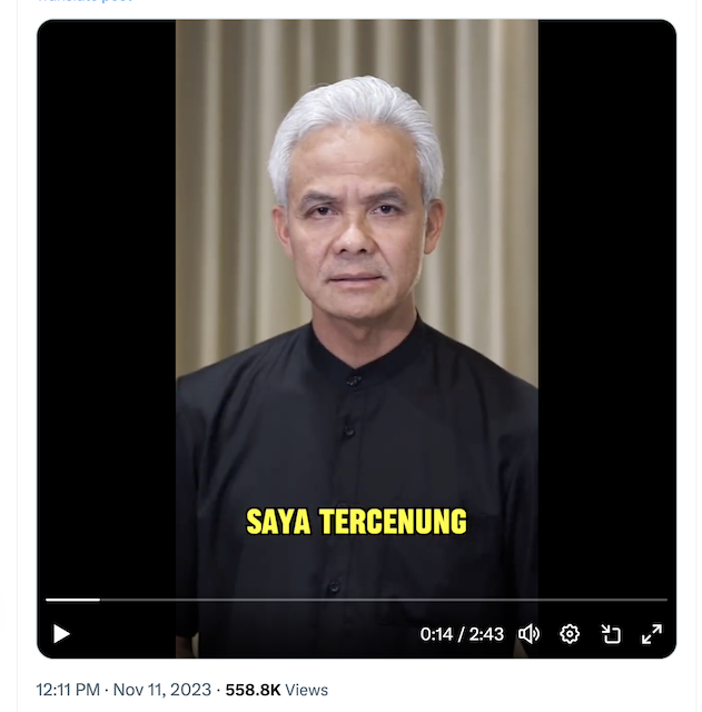 Muncul dalam Video Khusus, Ganjar Nilai Demokrasi dan Keadilan Mau Dihancurkan