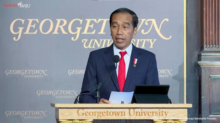 Kuliah Umum di Georgetown University, Jokowi Serukan Hentikan Perang di Gaza