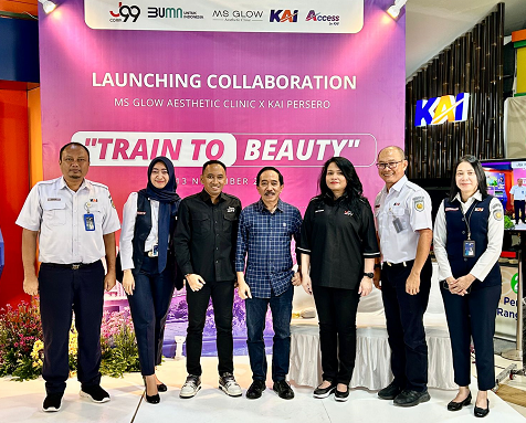 Launching 'Train to Beauty' kolaborasi PT KAI dengan MS GLOW Klinik. (Foto: Dok. Istimewa)