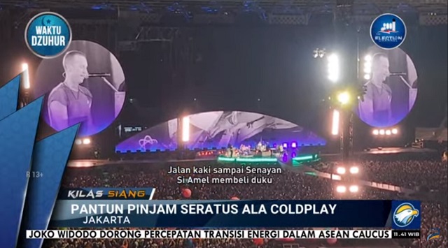 Heboh! Chris Martin Berpantun Pinjam Seratus saat Konser Coldplay Jakarta