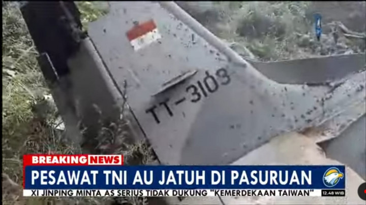 Pesawat TNI AU yang Jatuh Berasal dari Lanud Abdul Rahman Saleh Malang