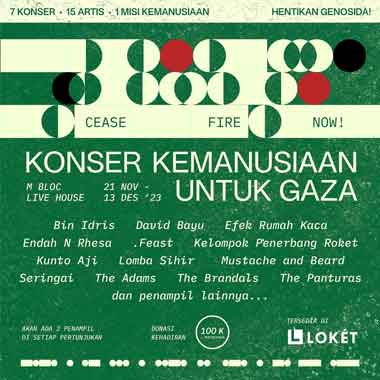 The Adams sampai Efek Rumah Kaca Tampil di Konser Amal Palestina di M Bloc