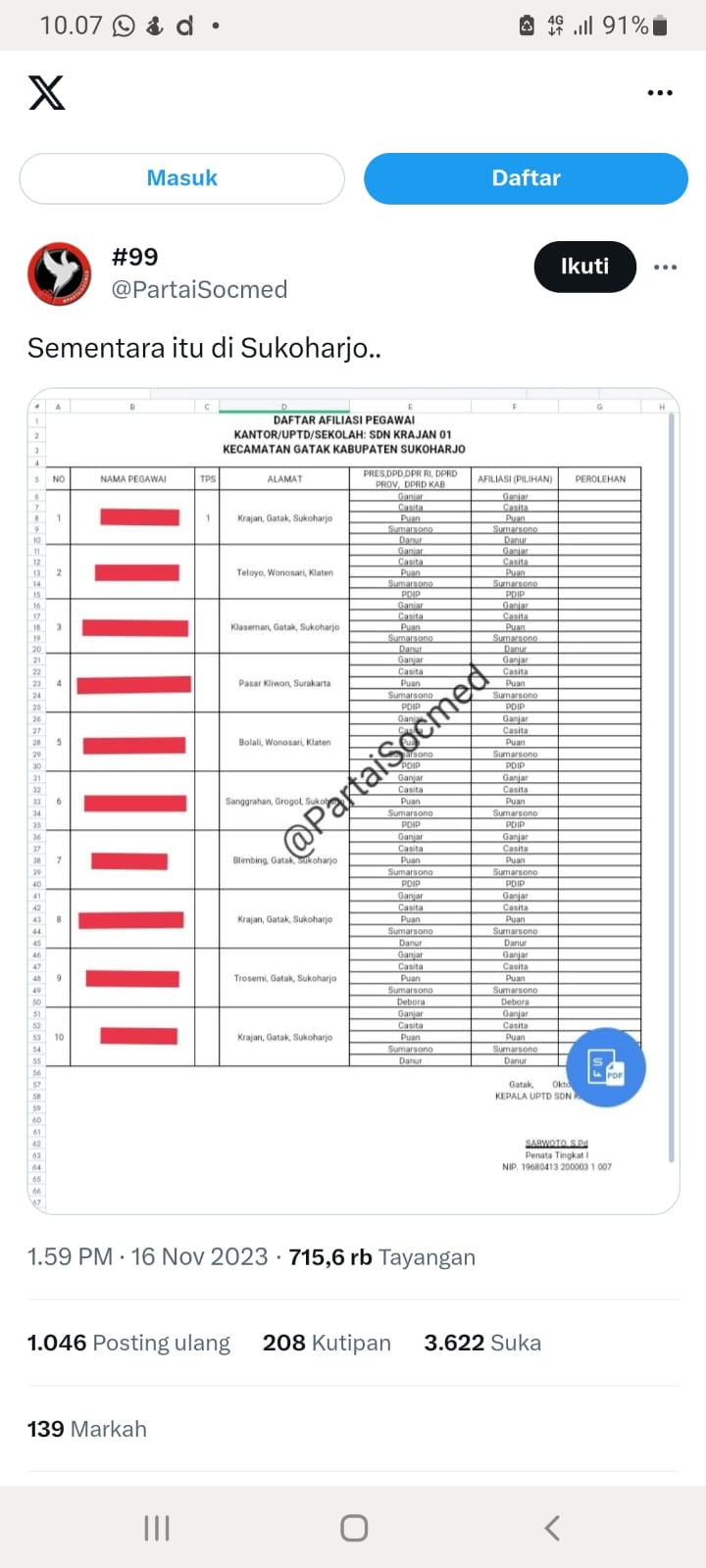 Viral, Guru SDN di Sukoharjo Disuruh Menangkan Caleg hingga Capres