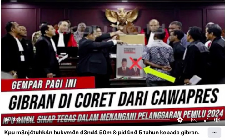 [Cek Fakta] KPU Coret Gibran Sebagai Cawapres dan Jatuhkan Denda 50 Miliar? Ini Faktanya