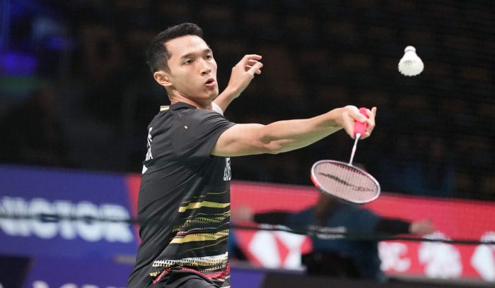 Tunggal putra Indonesia Jonatan Christie. AFP/Claus Fisker 