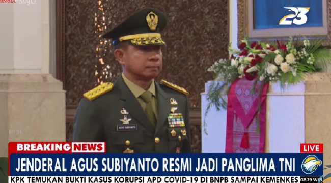 Agus Subiyanto Resmi Dilantik Jadi Panglima Tni