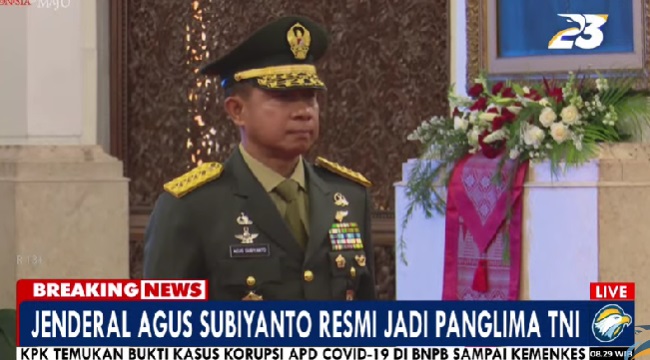 Agus Subiyanto Resmi Dilantik Jadi Panglima TNI