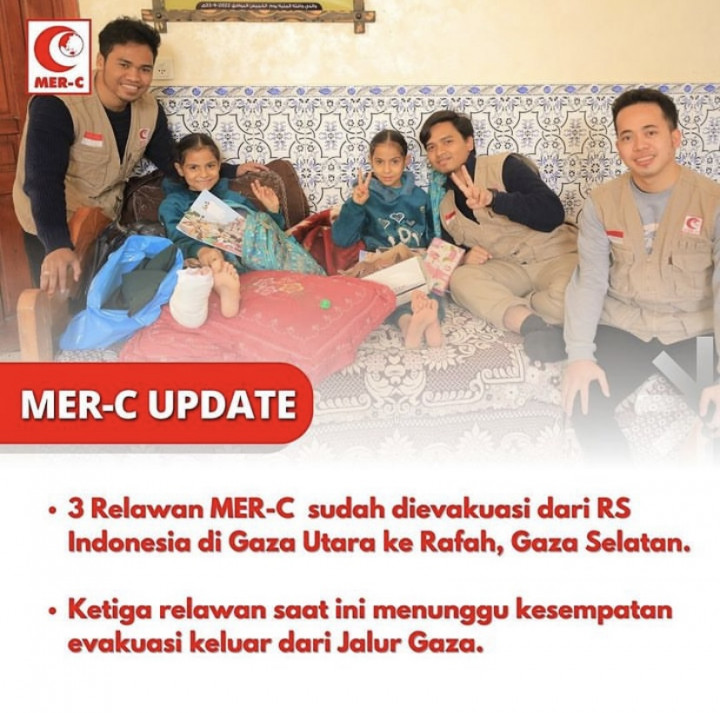 Tiga Relawan MER-C Menunggu untuk Bisa Keluar Jalur Gaza