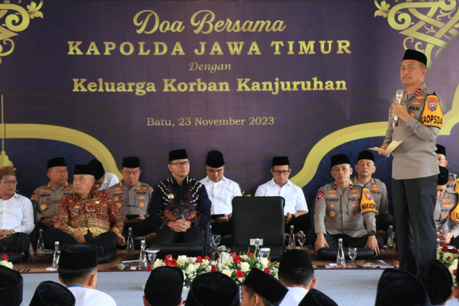 Doa bersama di Pendopo Rumah Dinas Wali Kota Batu, Jawa Timur, pada Kamis 23 November 2023/Polres Malang.