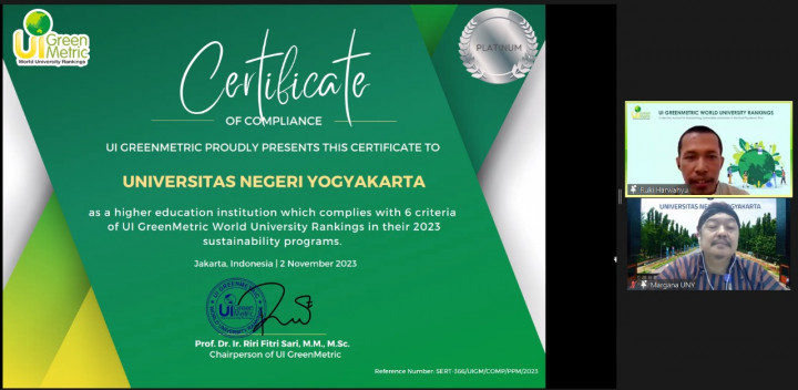 UI Greenmetric 2023, UNY Raih Trees Rating 3,5