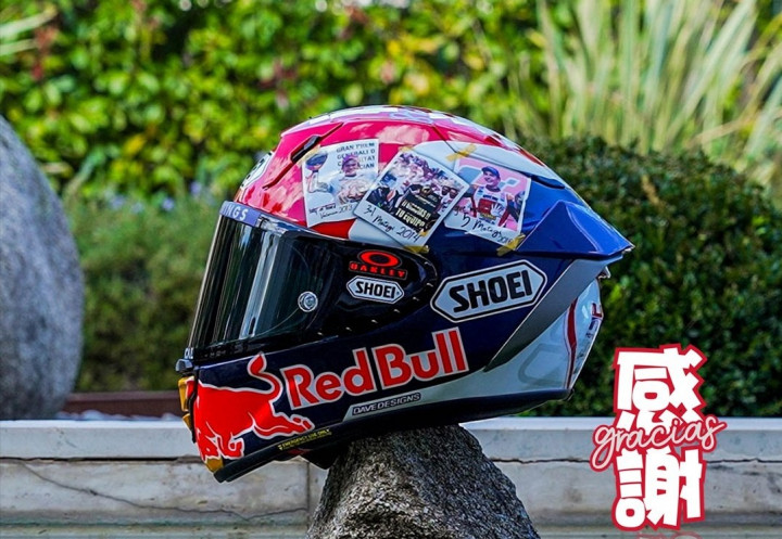 <i>Good Bye</i> Honda! Ini Makna Desain Helm Marquez di Seri Valencia