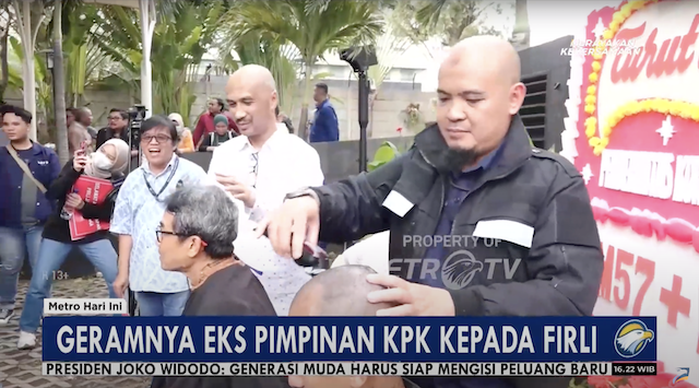 Firli Bahuri Jadi Tersangka, Mantan Pimpinan KPK Gelar Aksi Cukur Rambut