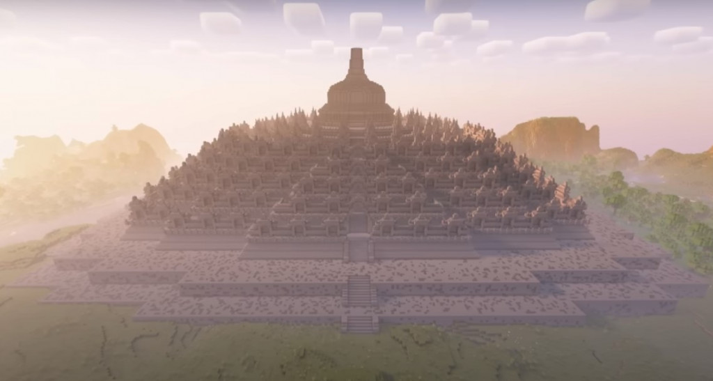 Terniat! YouTuber Ini Bikin Candi Borobudur di Minecraft Habiskan Waktu 100 Jam